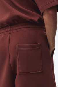 Men's Solid Color Knitted Bermuda Shorts with Drawstring Elastic Waist Casual <b>Mid</b> Rise Training Gym Shorts - Product Image 4