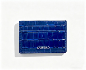 [Artículo Popular] Cartera Delgada de Cuero Genuino Castello con Grabado de Cocodrilo, Forro de Poliéster, Unisex, Negro, Azul Marino, Verde - Product Image 1