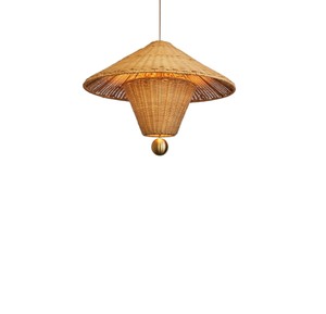Luminaire suspendu structurel en rotin tressé traditionnel, abat-jour de style farmhouse pour restaurant et hôtel - Product Image 3