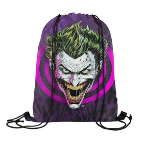 Mochila deportiva con cordón y logotipo impreso personalizado, bolso de lona con asa de algodón para ir de compras - Product Image 1