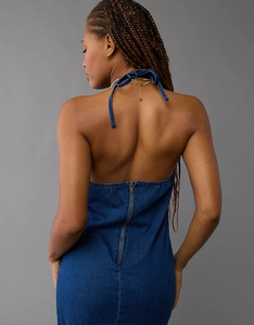 Ensembles de jupes en jean de haute qualité pour femmes, robes moulantes personnalisées avec logo brodé, robes décontractées sans manches, ensembles en jean pour femmes - Product Image 3