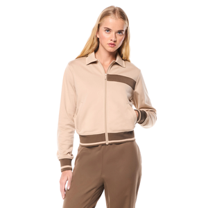 Conjunto Deportivo para Mujer con Cierre Completo, Cuello Camisero, Pantalones Ajustados con Cintura Elástica y Puños en los Tobillos, Paneles en Contraste, Venta al Por Mayor, Personalizado OEM - Product Image 3