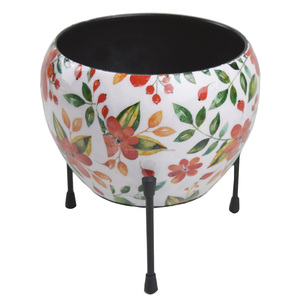 Jardinières à fleurs imprimées avec finition en émail, Design d'intérieur, décoration de Table, jardinières de salon, Pots de fleurs en métal - Product Image 1