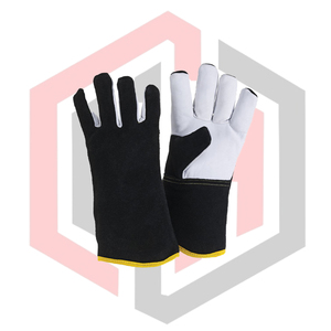 Grain Leather Palm MIGMAG Welding Gloves Anti-Vibration <b>7</b> oz 14 Inch Heat- <b>Fire</b>-Resistance Smooth Texture Tear-Resistant - Product Image 1
