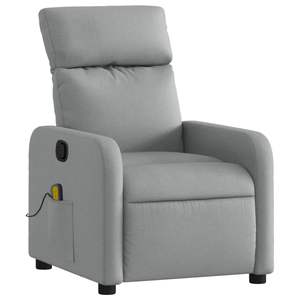 Sillón Reclinable de Masaje en Tela Gris Claro - Product Image 3