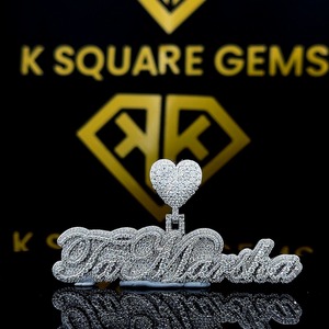 Pendentif Hip Hop Personnalisé Exclusif pour Enfants et Hommes avec Lettre et Moissanite Qualité VVS en Argent Sterling – Bijou Tendance et Cadeau Idéal - Product Image 3