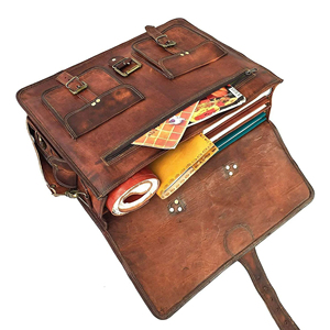 Luxury Slim Real Genuine Leather Laptop Bag for Men Business Briefcase Bag 15 Inches - Product Image 2