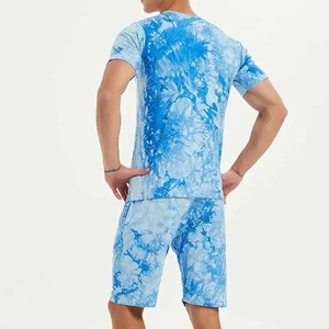 Men's <b>Twin</b> <b>Set</b> Hot Sale Customized 2-Piece Short Sleeve T-Shirt & High Waist Shorts Casual Soft Elastic Waist <b>Set</b> - Product Image 2