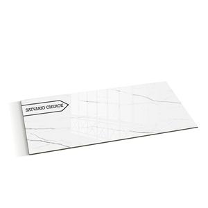 Azulejos de cerámica efecto mármol blanco de 60x120cm para suelo de casa, sala de estar, acabado brillante, patrón cuadrado, buen precio. - Product Image 1