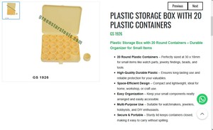 Plastic <b>Storage</b> <b>Box</b> With 20 Containers Jewelry Tools Organizer Case For Beads Parts |Item No GS-1926 - Product Image 3