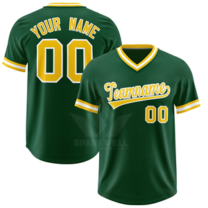 Camiseta de Béisbol Personalizada Negra y Amarilla para Hombre, Cuello en V, Manga Corta, Impresión Sublimada, Absorbe la Humedad, Nombre del Equipo, Número, Ropa Deportiva - Product Image 6