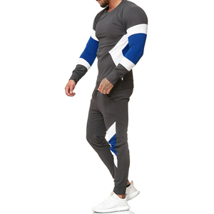 WASONS INTERNATIONAL Survêtement sportif décontracté d'hiver pour homme, avec sweat à capuche à manches longues et pantalon à cordon de serrage, color block - Product Image 3