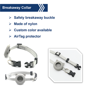 ปลอกคอแมวขนาดเล็กแบบแยกออกง่ายทำจากโพลีเอสเตอร์เนื้อนุ่มทนทานมีความปลอดภัยแบบปรับได้ - Product Image 2