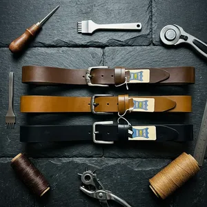 Ceinture en cuir de crocodile véritable pour homme PT ALLEPY, 40 mm, boucle à ardillon, réglable, pour tenue décontractée ou professionnelle, personnalisable - Product Image 3