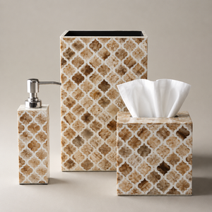 Modern Handmade Natural Bone Inlay <b>Bathroom</b> <b>Accessories</b> <b>Set</b> Luxury <b>Bathroom</b> Organizer Collection for Home Villas and Hospitality - Product Image 1