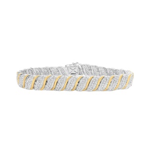 Pulsera de tenis de plata de ley con diamantes redondos de 8.00 quilates para mujer, 9.5 pulgadas - Regalo de moda para bodas y aniversarios - Product Image 1
