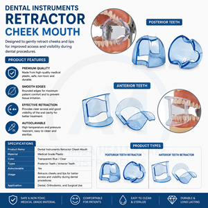 Retractor Bucal Manual Transparente Azul para Labios y Mejillas, Modelo de Entrenamiento Médico para Procedimientos Orales - Product Image 6