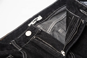 Jean en denim vintage streetwear pas cher pour homme, taille mi-haute, en coton, coupe ample, respirant, effet empilé, long, droit, délavé, à jambe large - Product Image 5