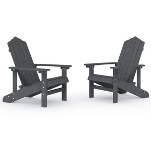 Juego de muebles de patio Premium, sillas Adirondack de HDPE antracita, 2 uds. - Product Image 2