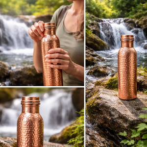 Diamond 100% Pure <b>Copper</b> Gold 750ml Leakproof Lid Water <b>Bottle</b> for <b>Drinking</b> Ayurvedic Use Microwave & Dishwasher Safe - Product Image 4