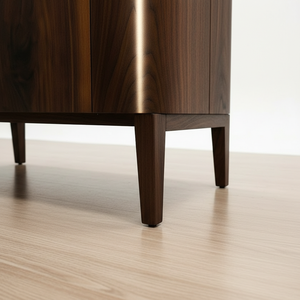 Mueble de Almacenamiento Moderno de Roble Macizo con Laterales Curvos, Consola Redondeada, Aparador Compacto, Ecológico, Resistente al Agua, Color Natural - Product Image 5