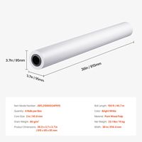 Papier traceur grand format 36 po x 150 pi, 4 rouleaux, papier traceur CAD Bond 2 cœurs 20 LB pour conception CAO, modèle D0100HRI1JT
