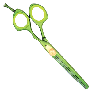 Ciseaux de coiffure professionnels verts pour cheveux clairsemés, à pointe fine, lame en acier inoxydable, OEM, pour droitiers, équipement de barbier - Product Image 5
