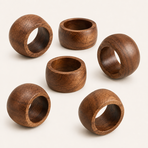 Juego de Servilleteros de Madera de Acacia Hechos a Mano para Decoración de Mesa de Boda, Servilletero de Madera Ecológico para Hoteles - Product Image 4