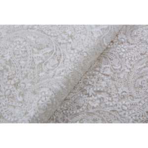 Tissu en filet brodé blanc teignable, 40 pouces de large, toucher velours doux, TFAB DYE CHANDERI 338 - Product Image 1