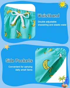 Shorts de bain pour hommes personnalisés OEM, séchage rapide, imprimés, vêtements de plage, shorts à taille élastique - Product Image 4