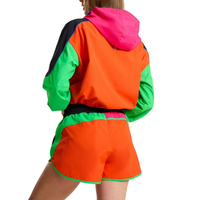 Ensemble de shorts coupe-vent de qualité supérieure avec logo personnalisé, ensemble de shorts coupe-vent en nylon, ensemble de shorts coupe-vent deux pièces pour femmes