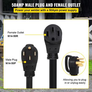 Cavo di Prolunga per Camper da 36 Piedi, 50 Ampere, con Connettori NEMA 14-50P e 14-50R, Diametro Filo 26,5mm, Estremità AC Maschio per Rimorchi e Camper - Product Image 5