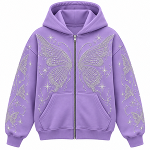 Sudadera con Capucha de Lujo con Pedrería, Sudadera Personalizada con Brillos, Sudadera Y2K con Adornos de Cristal para Hombre y Mujer - Product Image 6
