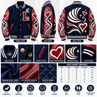 Veste universitaire vintage personnalisée avec broderie chenille, coupe-vent et respirante pour homme, col montant