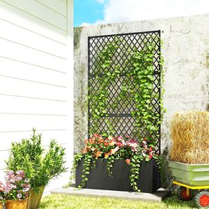 Jardinière surélevée en treillis métallique diamanté avec clôture d'intimité pour plantes grimpantes - Product Image 2