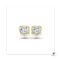 Ensemble de bijoux de luxe en or jaune massif 14 carats avec diamant de laboratoire en forme de cœur de 2,50 carats, trois pièces