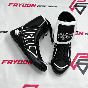 Lightweight Premium Quality Boxing Footwear Breathable Lace-Up No Boxing No Life Synthetic Leather Wear-Resistant <b>Grip</b> Sole - Product Image 5