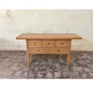 Console Table Modern Solid Teak Wood Five Drawers Entryway Sofa Hallway Desk <b>Stand</b> For Living Room Villa Project Procurement - Product Image 4