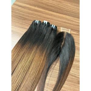 Cabello Anh para Extensiones de Cabello Humano Liso con Trama a Máquina, Sedoso, Suave, Brillante, Raíz Oscura, Caramelo Marrón Balayage, Virgen Vietnamita Doble - Product Image 2