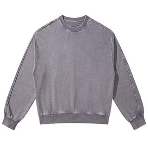 Novedades 2026: Sudaderas Básicas para Hombre, Cuello Redondo, 100% Algodón, Estilo Vintage, Lavado Ácido, Efecto Desgastado, Forro Térmico - Product Image 1