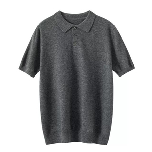 Polo de Punto Beige de Manga Corta para Hombre, Corte Regular Informal, Color Sólido, Diseño con Botones, Algodón Transpirable - Product Image 3