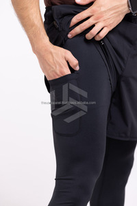 Customize Mens Muslim Awrah Sports Shorts with Inner Leggings Islamic Modest Gym Shorts <b>Knee</b> Length Quick Dry OEM Service - Product Image 3