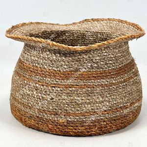 SPICE ROUTE - Cestas de Almacenamiento y Florero de Mimbre Ecológicos con Asa, Forma Geométrica para Decoración del Hogar - Product Image 2