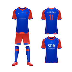 Uniforme de Fútbol Personalizado para Hombre, Conjunto Azul y Naranja Sublimado, Jersey, Pantalones Cortos y Calcetines, Absorbe la Humedad, Ajuste Atlético para Todas las Temporadas - Product Image 3