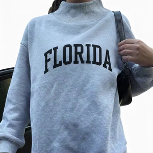 Sudadera para Mujer, Poliéster y Algodón, Transpirable, Estampada, Cuello Alto, Forro Polar, Casual, Logotipo Bordado en la Parte Delantera, Sorority - Product Image 1