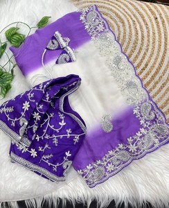 ผ้าส่าหรีแบบนิ่มสำหรับงานแต่งงานส่าหรีสำหรับงานส่าหรี - Product Image 5