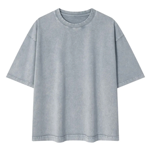 Camisetas Personalizadas de Algodón de 180 g/m² con Lavado Ácido y Efecto Desgastado para Hombre y Mujer, Cuello Redondo, para Uso Casual - Product Image 1