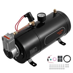 Sistema Compressore d'Aria a Bordo 12V, 3 L (0,8 Galloni), Compressore per Pneumatici con Clacson a Tromba, Pressione di Lavoro 120 psi - Product Image 1