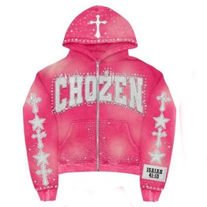 Survêtements unisexes à capuche personnalisés OEM pour l'hiver, en coton lourd, respirants, à séchage rapide, avec imprimé graphique vintage - Product Image 3