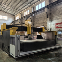 Machine de découpe multifonctionnelle à jet de pierre et de porcelaine à moteur CNC 5 axes PLC haute puissance